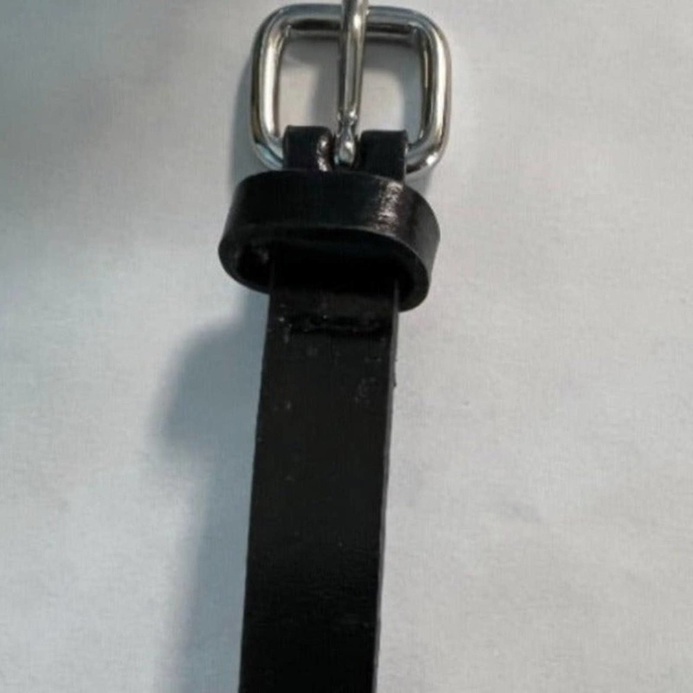 Women's Genuine Leather Belt with Simple Silver Buckle by Lands' End